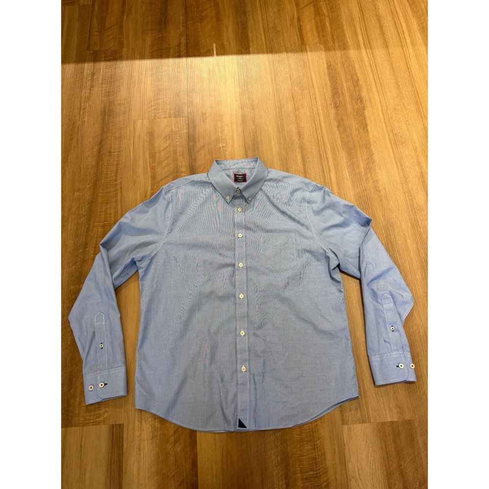 UNTUCKit Cadetto WF Shirt Mens Large Blue Wrinkle Free Regular Fit 41438
